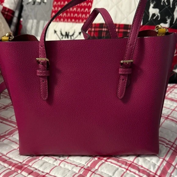 Coach Fuchsia Leather Tote Bag - Picture 2 of 3